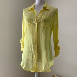 3 for $15 Merona Sheer Yellow Cotton Button-down M